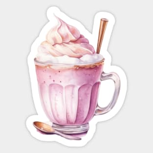 Pink Ice Cream Coffee Sticker